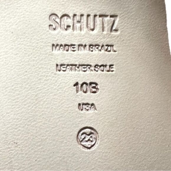 SCHUTZ Agatha Square Toe Flare Slip on High Heeled Sandal Women's size 10. - Picture 7 of 10